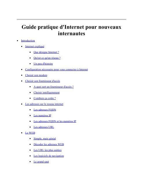 Guide pratique d'Internet pour nouveaux internautes - Formations en ...