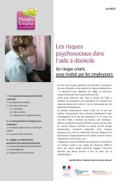 Les risques psychosociaux dans l'aide Ã  domicile - PlÃ©iades Emploi ...