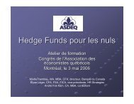 Hedge Funds pour les nuls - Association des Ã©conomistes quÃ©bÃ©cois