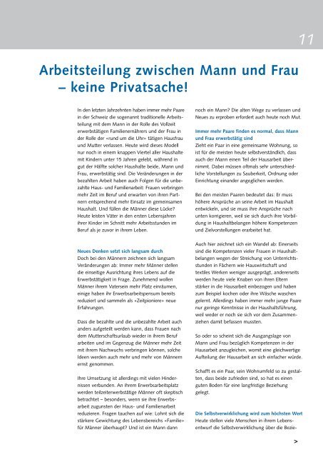 Arbeitsteilung zwischen Mann und Frau - bei der Fachstelle UND