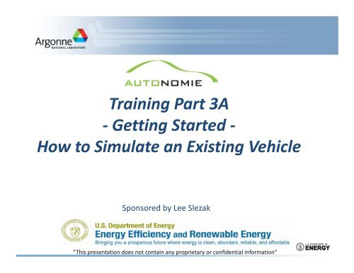 Autonomie Training Part 3 A, Getting Started, How to Simulate an ...