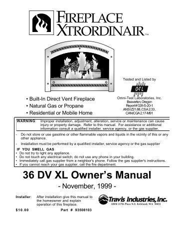 Dvs Gsr Insert Owner S Manual Travis Industries Dealer Services 36 Dv Xl Travis Industries Dealer Services Login Page