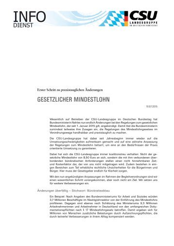 Infodienst Mindestlohn