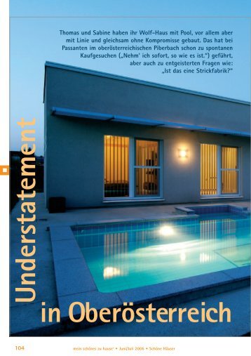 Thomas und Sabine haben ihr Wolf-Haus mit Pool, vor allem aber ...