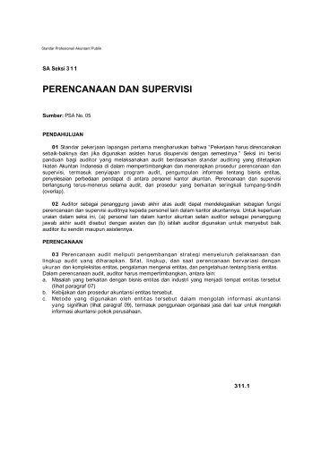 PERENCANAAN DAN SUPERVISI