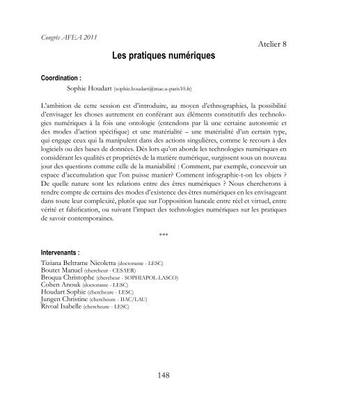 Livret des rÃ©sumÃ©s du CongrÃ¨s 2011 - No(s) Limit(es)