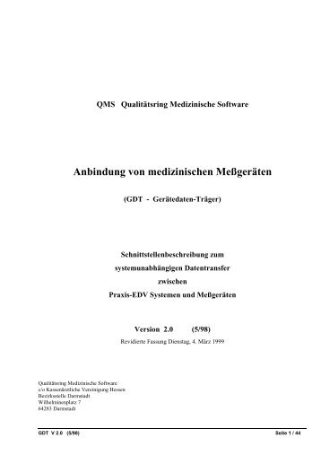 Anbindung von medizinischen MeÃgerÃ¤ten - Avantgarde-VS.de