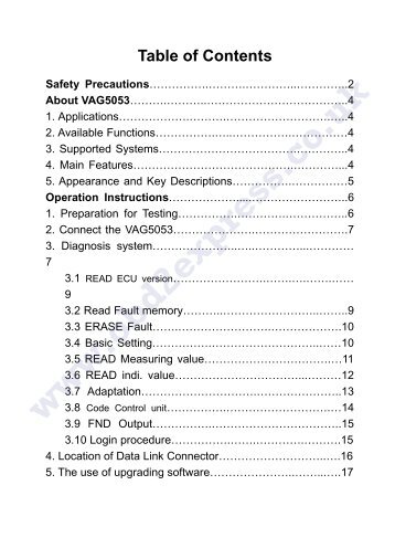 VAG5053 manual - Car diagnostic tool
