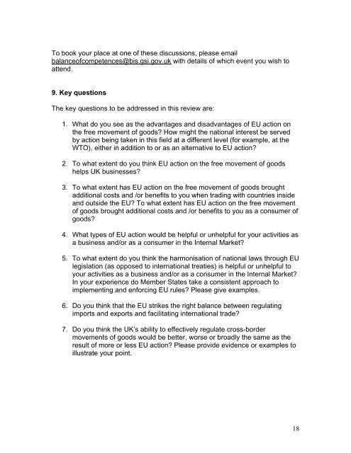 Free Movement of Goods - Gov.uk