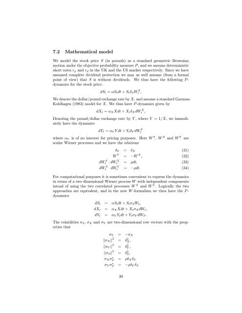 ON THE USE OF NUMERAIRES IN OPTION PRICING by Simon ...