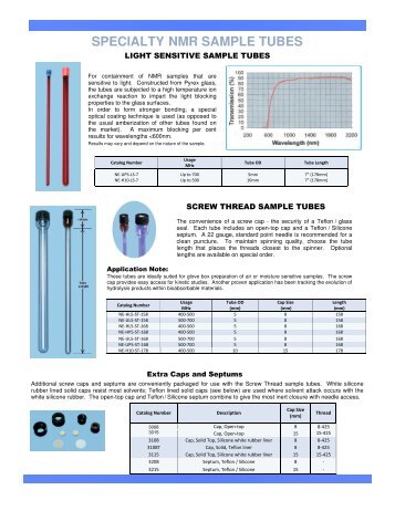 specialty nmr sample tubes - Spectra 2000 Srl