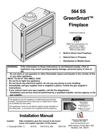 Installation Manual - Fireplaces