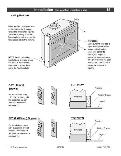 Installation Manual - Fireplaces