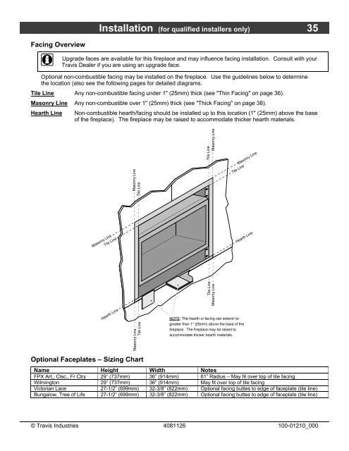 Installation Manual - Fireplaces