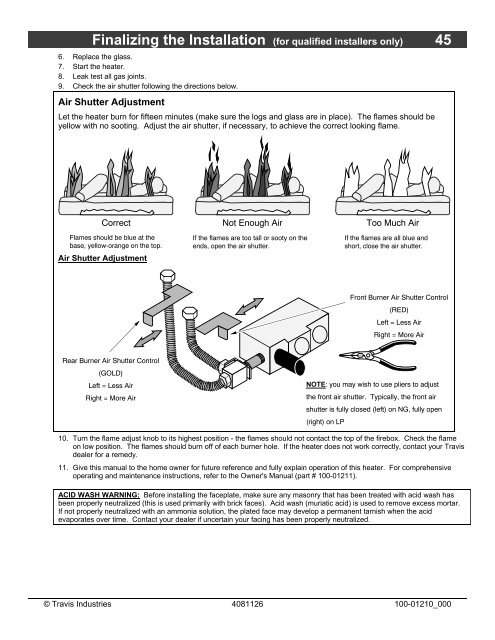 Installation Manual - Fireplaces