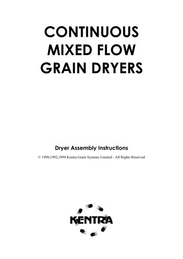 Kentra Dryer Assembly Manual - Kentra Grain Systems Limited