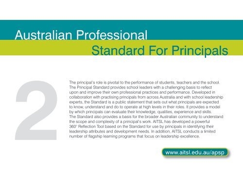 AITSL Profile - Australian Institute for Teaching and School Leadership