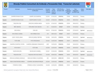 DirecÅia PublicÄ ComunitarÄ de EvidenÅÄ a Persoanelor Dolj ...