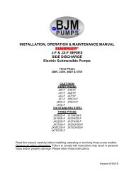 JF-Series Operation Manual - BJM Pumps