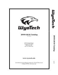 2009-2010 Catalog 2009-2010 Catalog - WyoTech Tour