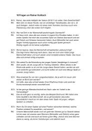 10 Fragen an Rainer Kolitsch - SCV Griesheim