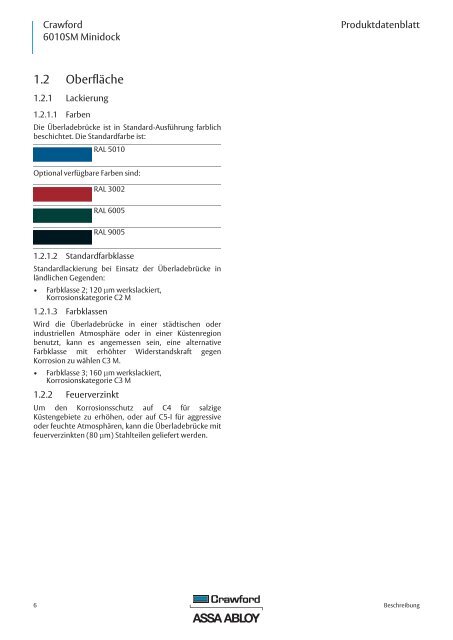 Produktdatenblatt - Crawford hafa GmbH