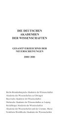 Neuerscheinungen 2000 / 2001 - Union der deutschen Akademien ...