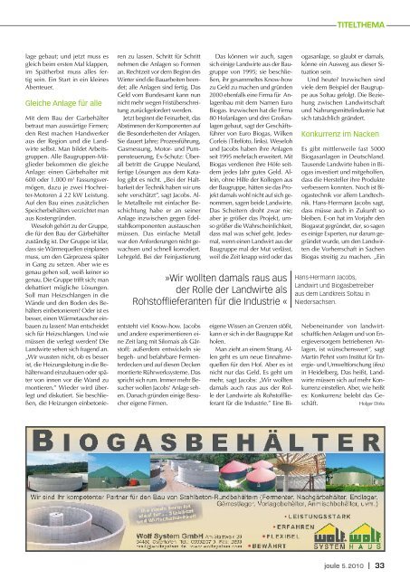 Pioniere | Vor 15 Jahren begann im Landkreis Soltau das Biogas ...