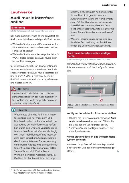 Bedienungsanleitung Pdf 218 Kb Audi