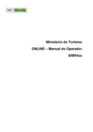 MinistÃ©rio do Turismo ONLINE â Manual do Operador SNRHos