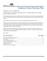 Stock Purchase Plan - My Lowe's Life