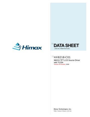 Himax HX8218, HX8615 - All Shore Industries