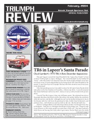 TR6 In Lapeer's Santa Parade - Detroit Triumph Sports Car Club