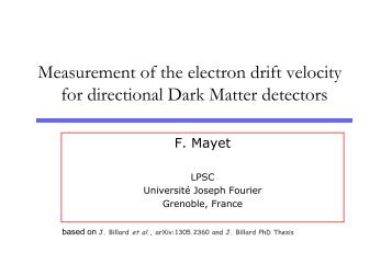 Measurement of the electron drift velocity in CF4 and CHF3 gas ...