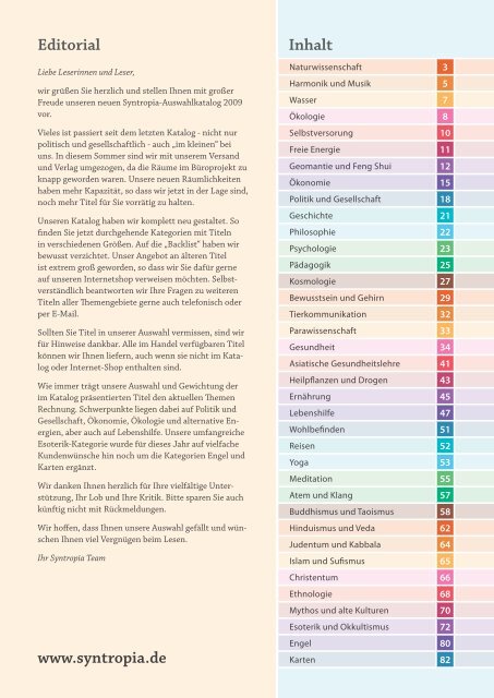 Inhalt Editorial www.syntropia.de