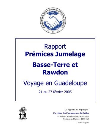 Rapport: PrÃ©mices du Jumelage Basse-Terre (Guadeloupe)
