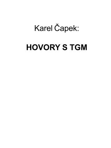 Karel Äapek: HOVORY S TGM