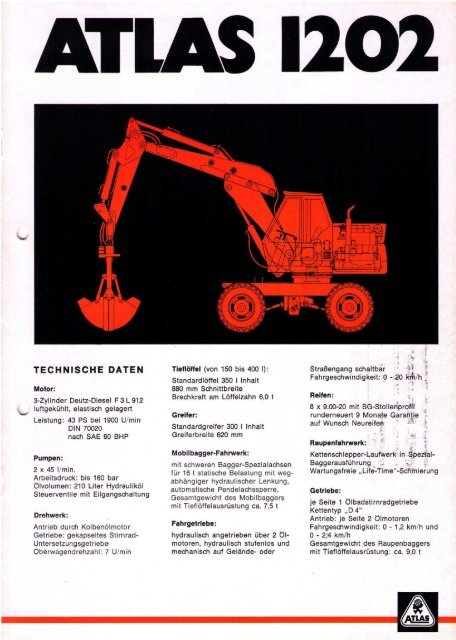 Technische Daten Prospekt AB 1202 von 1975 - ATLAS ...