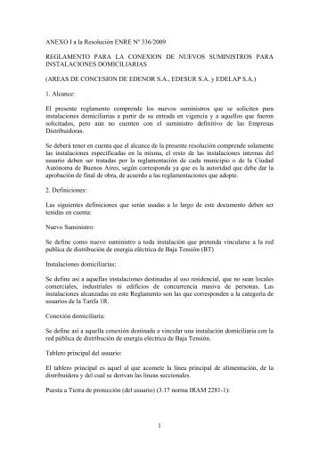 ANEXO I a la ResoluciÃ³n ENRE NÂº 336/2009 - Copitec