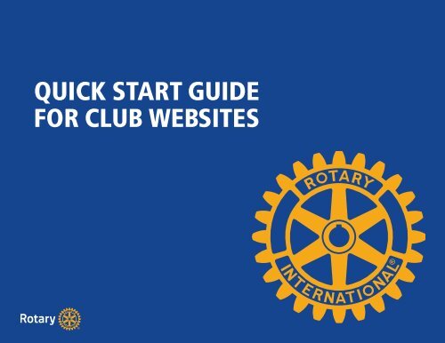QUICK START GUIDE FOR CLUB WEBSITES