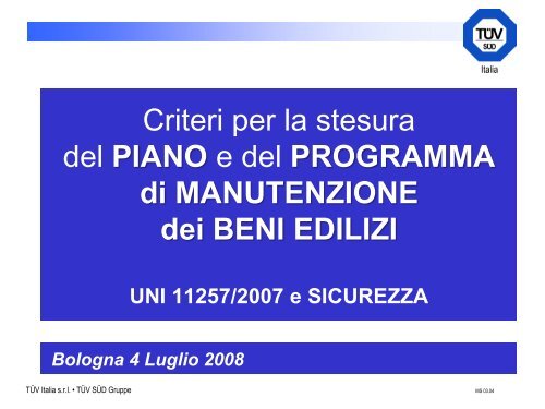 Criteri per la stesura del PIANO e del PROGRAMMA di ... - Sinteg