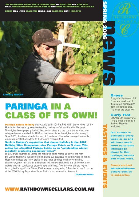 PARINGA IN A CLASS OF ITS OWN! - Rathdowne Cellars