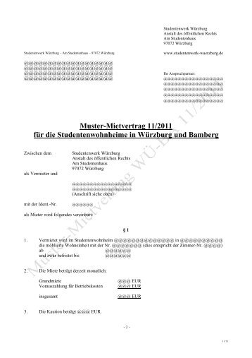 Muster-Mietvertrag 11/2011 für die Studentenwohnheime in ...