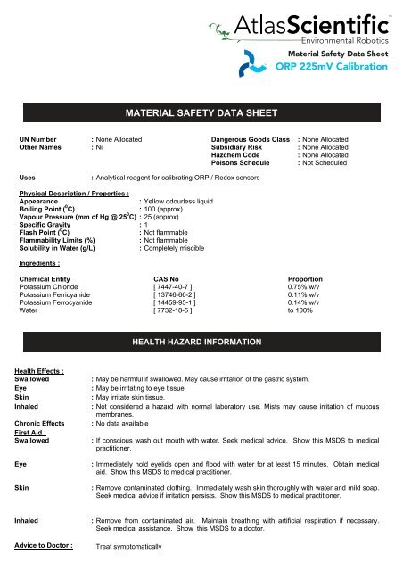 MSDS - Atlas Scientific