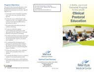 the Clinical Pastoral Education brochure! - Meritus Health