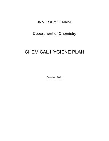 Chemical Hygiene Plan in .pdf Format - Department of Chemistry