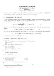 Mod`eles ARIMA et SARIMA Estimation dans R 1 et SAS 2 1 ...