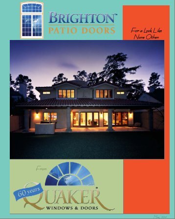 Brighton Patio Door Brochure - Quaker Windows and Doors