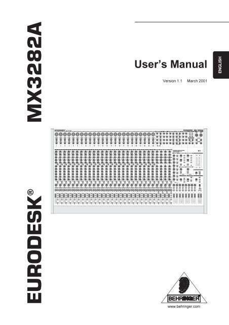 Behringer MX3282 - Point Source Productions Ltd.