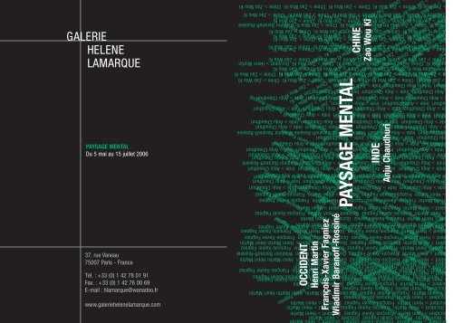 Paysage mental - GALERIE HELENE LAMARQUE